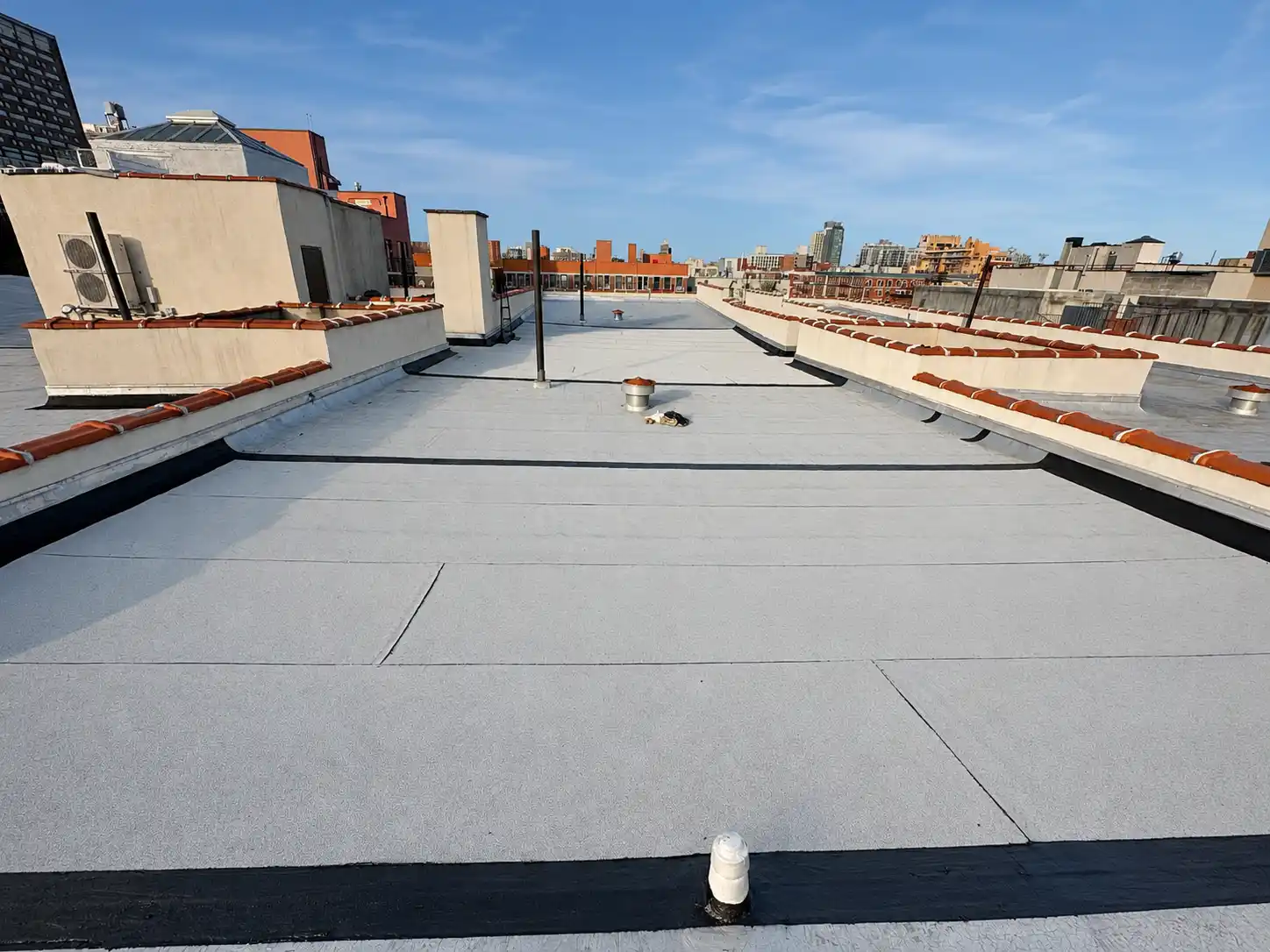 Completed roofing work on a residential property