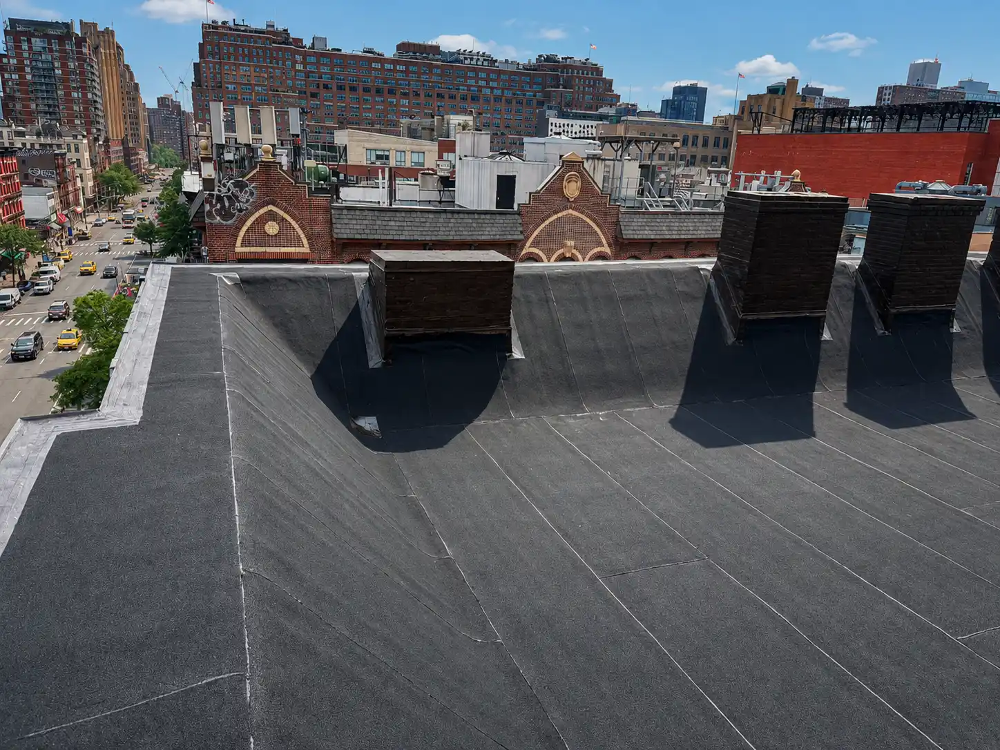 Completed roofing project featuring finished roof surface